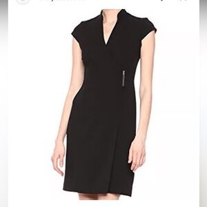 Calvin Klein Wrap Dress Women’s 6 Sheath Black Career AA